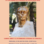 Miguel Ruiz Martínez ofrecerá este miércoles en Orihuela una conferencia sobre Gabriel Miró