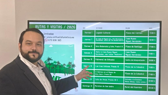 Turismo de Orihuela presenta su programación de Rutas y Visitas para mayo 2026
