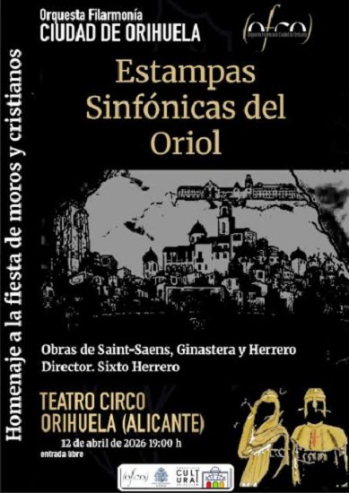 La Concejalía de Cultura de Orihuela presenta el concierto sinfónico ‘Estampas Sinfónicas del Oriol’ con motivo del 15º aniversario de la OFCO