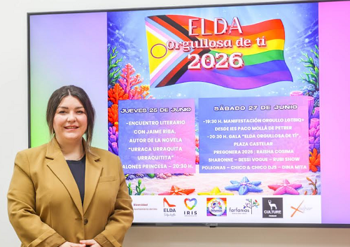 Elda se convierte en referente de convivencia con una nueva edición de ‘Elda Orgullosa de Ti’ que este año contará como pregonera con la artista multidisciplinar eldense Raisha Cosima