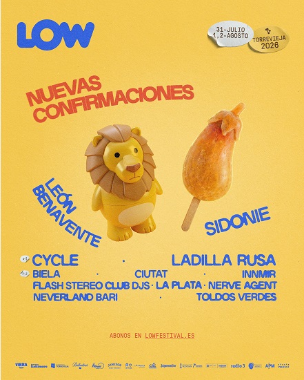 León Benavente, Sidonie, Cycle o La Plata encabezan las nuevas 12 confirmaciones de Low Festival 2026 