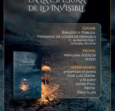 Este próximo miércoles se presentará el nuevo poemario de Javier Puig