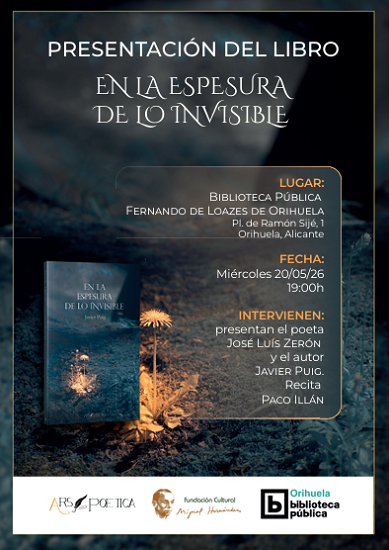 Este próximo miércoles se presentará el nuevo poemario de Javier Puig