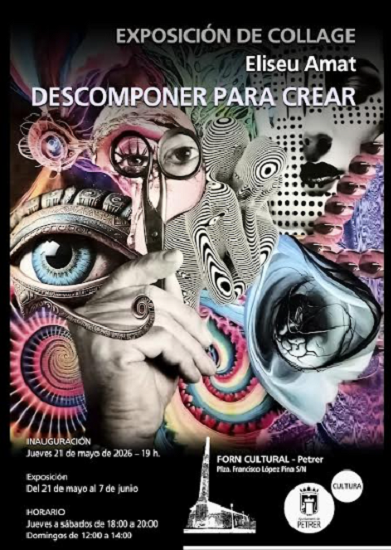 El Forn Cultural acoge desde hoy la exposición de collage “Descomponer para crear”, de Eliseu Amat