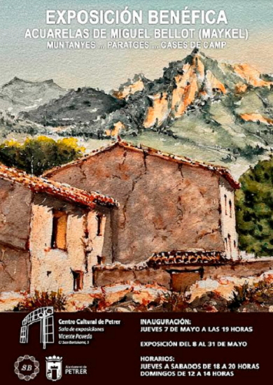 El Centro Cultural de Petrer acoge una exposición de acuarelas del artista local Miguel Bellot “Maykel”