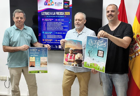 ‘Letras a la Fresca’ regresa este verano con una programación que reunirá a destacados autores, narradores y cuentacuentos dentro del ‘Elda 40Gra2’