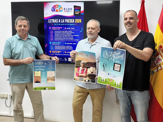 ‘Letras a la Fresca’ regresa este verano con una programación que reunirá a destacados autores, narradores y cuentacuentos dentro del ‘Elda 40Gra2’