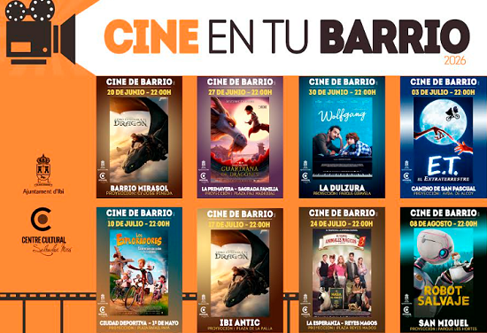 Llega el verano y, con él, un nuevo ciclo de‘Cine en tu barrio’ en Ibi