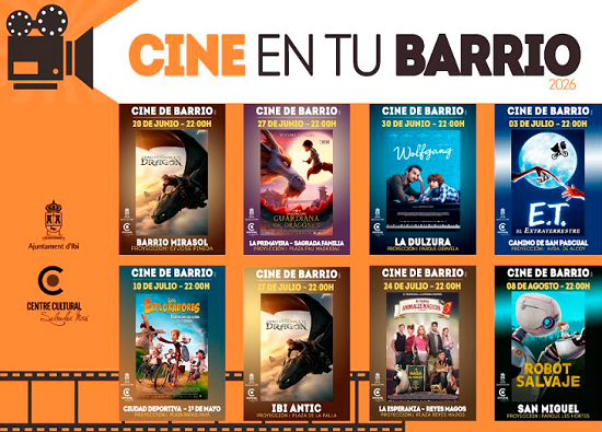 Llega el verano y, con él, un nuevo ciclo de‘Cine en tu barrio’ en Ibi