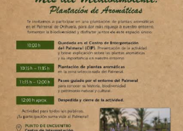 El Palmerar d’Oriola celebrarà divendres que ve una jornada de plantació d’aromàtiques per a fomentar la biodiversitat
