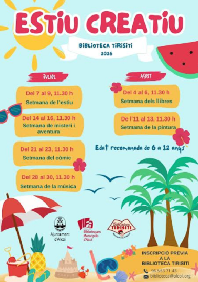 La Biblioteca Tirisiti de Alcoy comienza una nueva programación para el verano con semanas temáticas