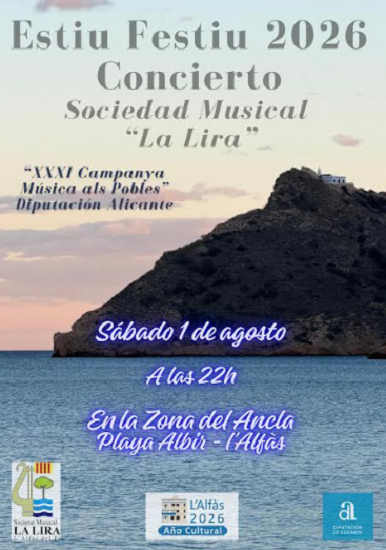 Gran concert d’estiu de La Lira de l’Alfàs aquest cap de setmana al costat de la mar