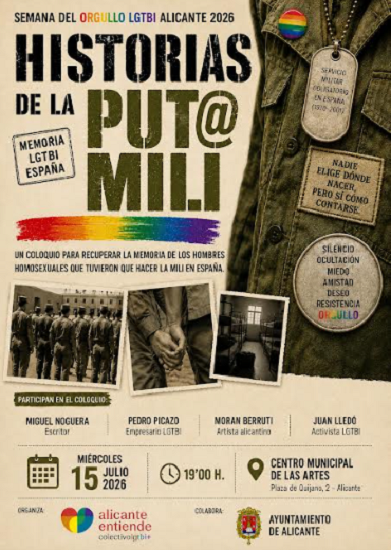 Alicante Entiende reivindica la memoria histórica LGTBI como eje central de la Semana del Orgullo LGTBIAlicante 2026