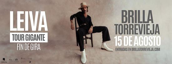 Leiva ofrece en Brilla Torrevieja su único concierto de 2026 en la Comunitat Valenciana y la Región de Murcia