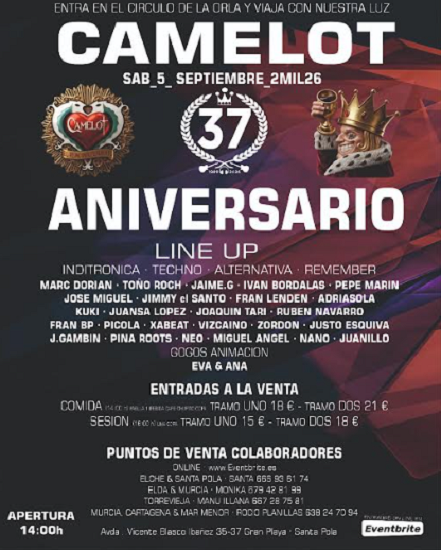 Club Camelot celebra su 37º aniversario al borde del mar