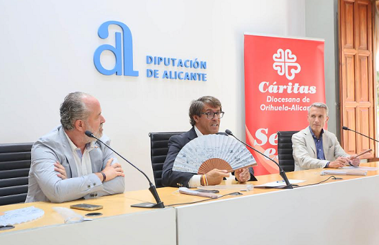 La Diputación respalda el ‘Abanico solidario’ de Cáritas para financiar proyectos de acción social en la provincia