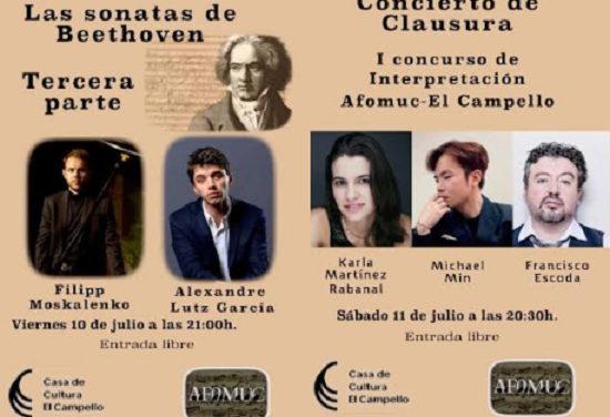 Pianistas de proyección internacional se dan cita este fin de semana en la Casa de Cultura de El Campello para ofrecer un concierto gratuito de primer nivel