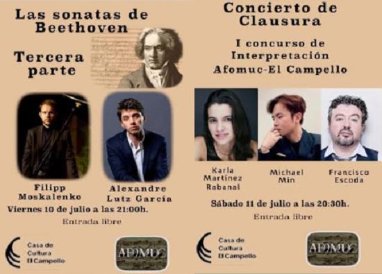 Pianistas de proyección internacional se dan cita este fin de semana en la Casa de Cultura de El Campello para ofrecer un concierto gratuito de primer nivel