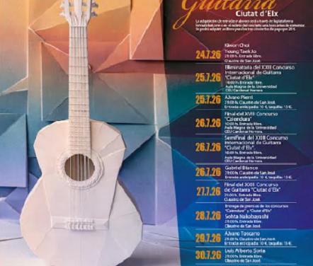 Arranca el XXVIII Festival de Guitarra ‘Ciutat d’Elx’: una cita imprescindible con la música