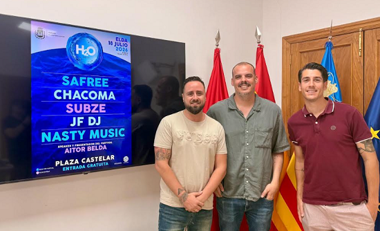 Chacoma, Subze y Safree protagonizan el cartel de la segunda edición del Elda H2 Fest que celebrará el 18 de julio en la Plaza Castelar