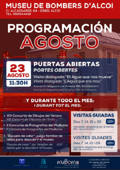 Programación del Museo de Bomberos del mes de agosto