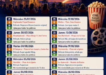 La Regidoria de Joventut organitza el Cinema d’Estiu 2026 a Oriola i les seues pedanies