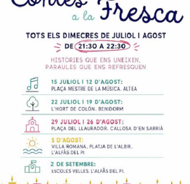 El Museo Villa Romana de l’Albir acoge hoy una nueva sesión de ‘Contes a la fresca’