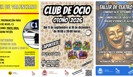 L’Ajuntament d’Elda llança una completa agenda de formació, cultura i oci gratuït per a la joventut