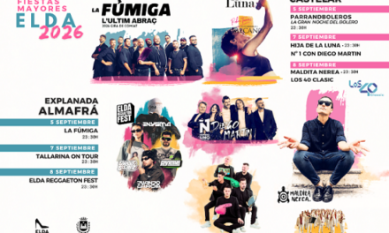 Elda amplía a tres días su programación musical para las Fiestas Mayores con variedad de estilos y un cierre de gira