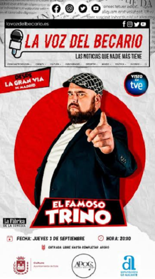 ‘La Voz del Becario’ llega a Elda con ‘El Famoso Trino’ para consolidar el monólogo en la agenda cultural de la ciudad