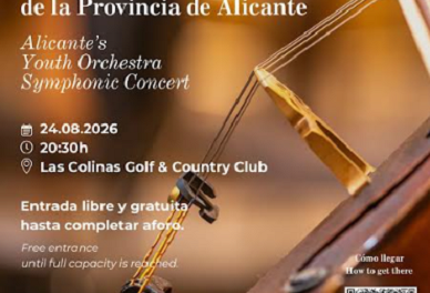 La Regidoria de Cultura a Oriola organitza un concert simfònic de l’Orquestra de Joves de la Província d’Alacant en Las Colinas Golf & Country Club
