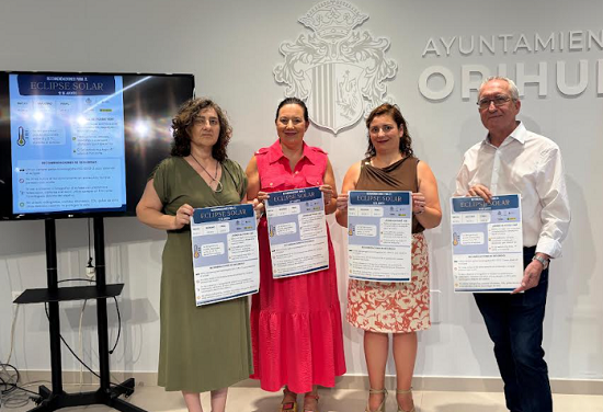 Sanidad de Orihuela llama a observar el eclipse solar del 12 de agosto con protección homologada y a planificar los desplazamientos