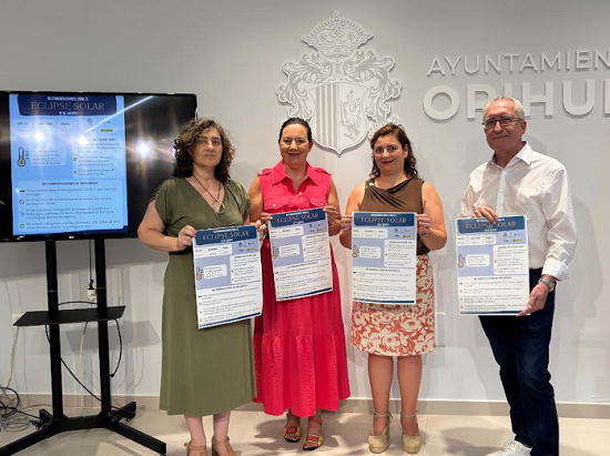 Sanidad de Orihuela llama a observar el eclipse solar del 12 de agosto con protección homologada y a planificar los desplazamientos