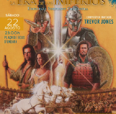 La música de «Gladiator», «Troya», «El último mohicano» y otros grandes títulos del cine épico e histórico sonará el 22 de agosto en el concierto de clausura de SONAFILM, el Festival de Música de Cine de la Marina Alta 