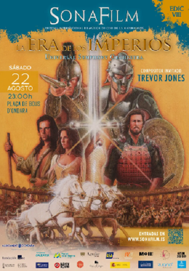 La música de «Gladiator», «Troya», «El último mohicano» y otros grandes títulos del cine épico e histórico sonará el 22 de agosto en el concierto de clausura de SONAFILM, el Festival de Música de Cine de la Marina Alta 