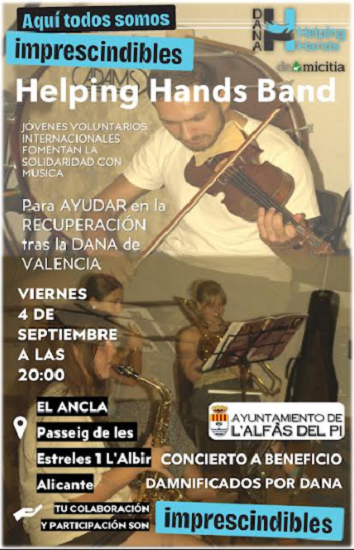 La ONG De Amicitia presenta este viernes en l’Albir el concierto  solidario ‘Helping Hands Band’