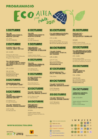 ECOALTEA 2026 presenta la seua programació: Més de 40 activitats de l’1 al 25 d’octubre