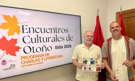 Elda acull una nova edició de les Trobades Culturals de Tardor amb cinc cites literàries i un taller d’escriptura creativa
