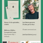 José Iniesta presentará este martes en Orihuela su último libro de poesía