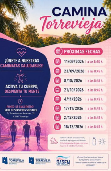 Torrevieja retoma en septiembre las caminatas saludables del programa “Camina Torrevieja”