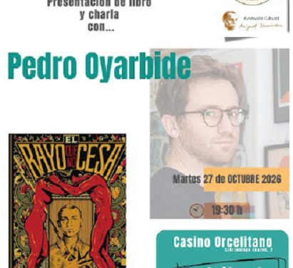 Este próximo martes continuará el ciclo “Bajo la higuera” en el Casino Orcelitano con la presencia del ilustrador Pedro Oyarbide