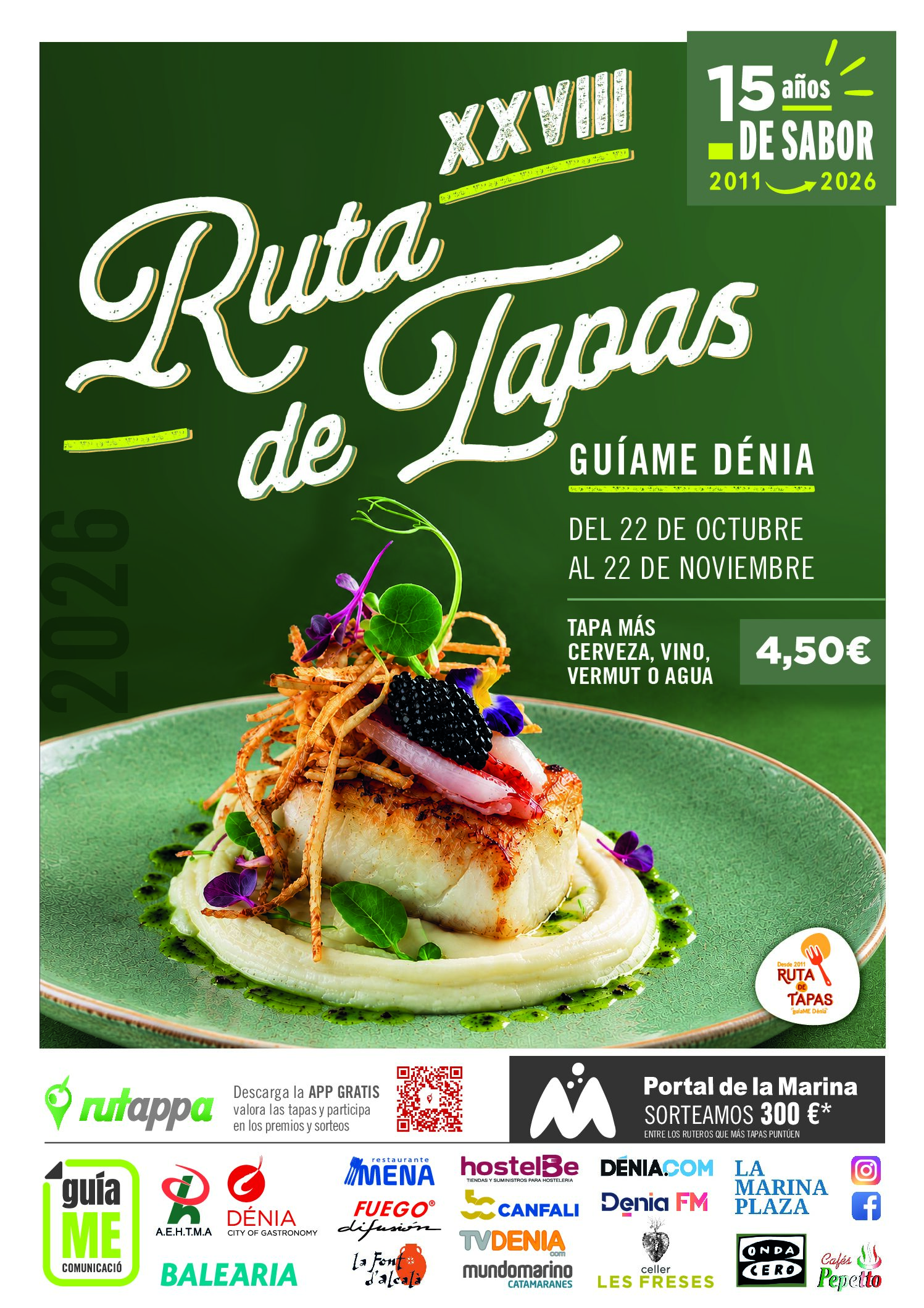 La Ruta de Tapes Dénia compleix quinze anys d’aposta pel sector hostaler i la gastronomia local