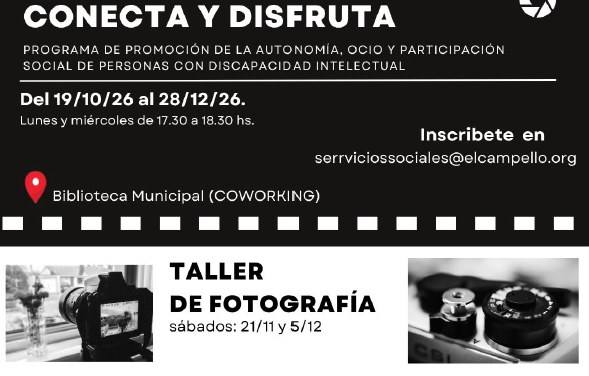El 19 de octubre se activa en El Campello el taller “Conecta y disfruta”, pensado para adultos con discapacidad intelectual