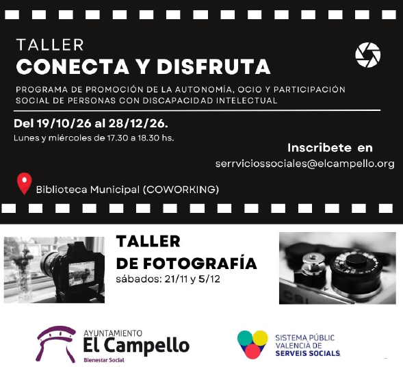 El 19 de octubre se activa en El Campello el taller “Conecta y disfruta”, pensado para adultos con discapacidad intelectual