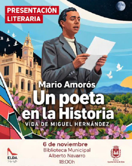 La Biblioteca Municipal Alberto Navarro de Elda acoge la presentación de ‘Un poeta en la Historia’, una biografía de Miguel Hernández