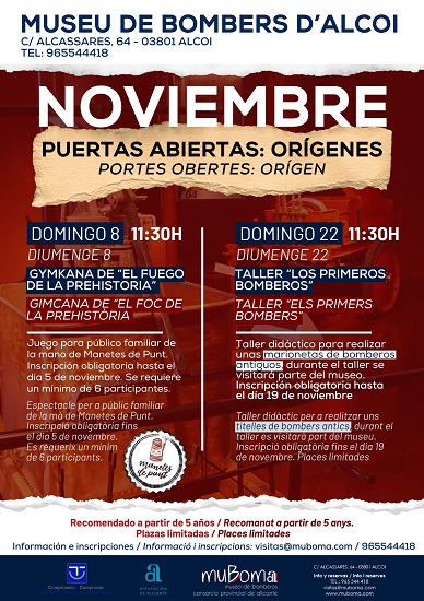 Programación de noviembre del Museo del Consorcio Provincial de Bomberos en Alcoy